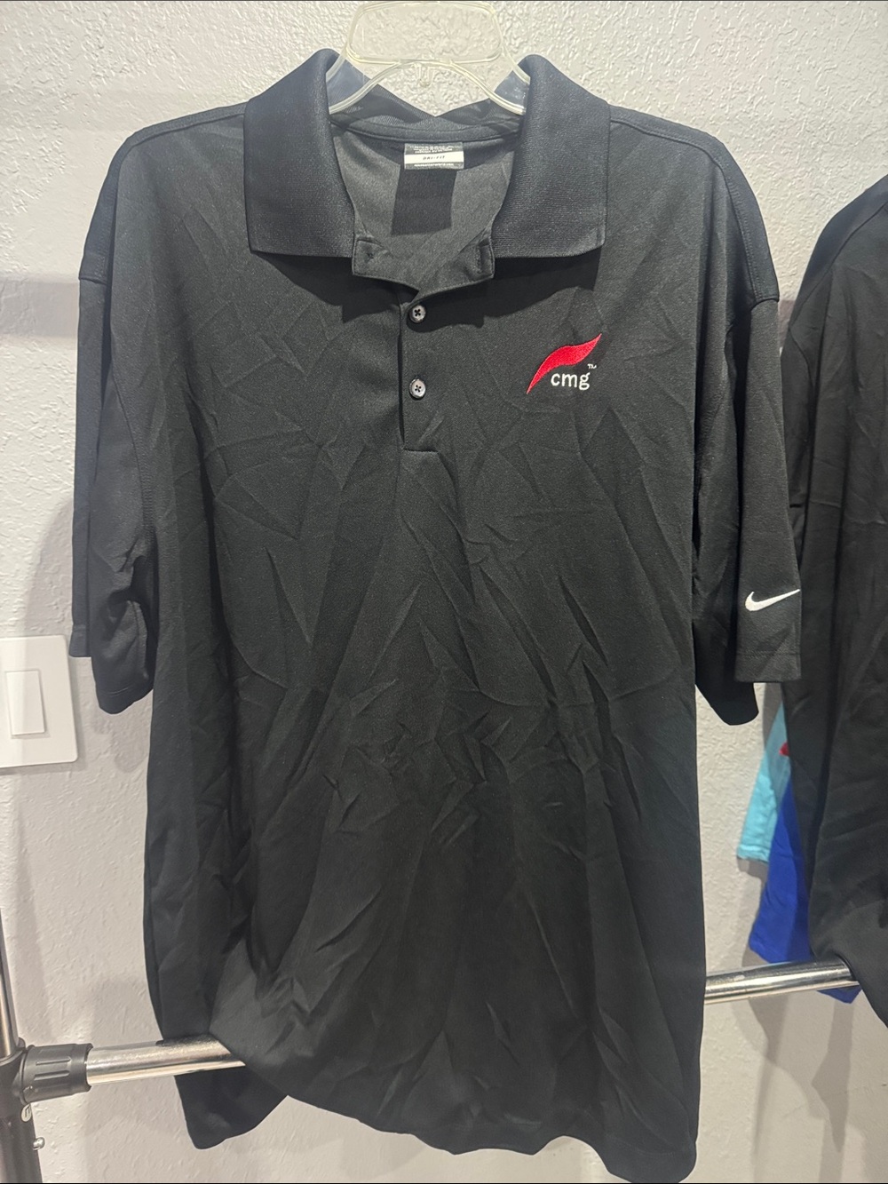 Nike Black Polo with Red CMG Logo